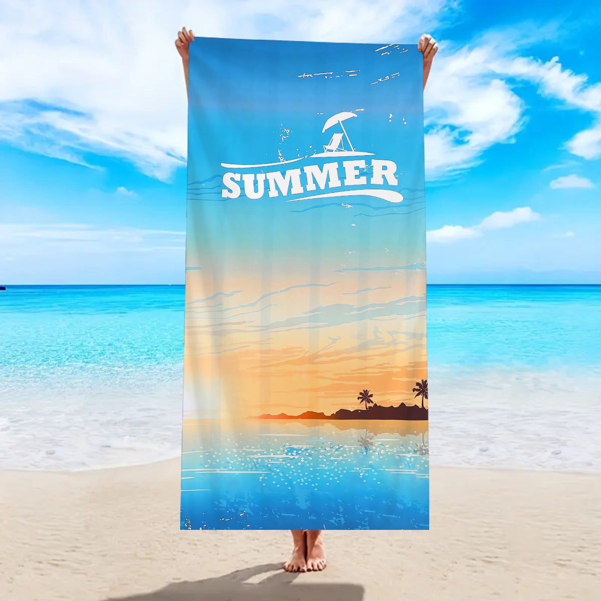 Quick-drying Microfiber Beach Bath Towel Double-sided Velvet
