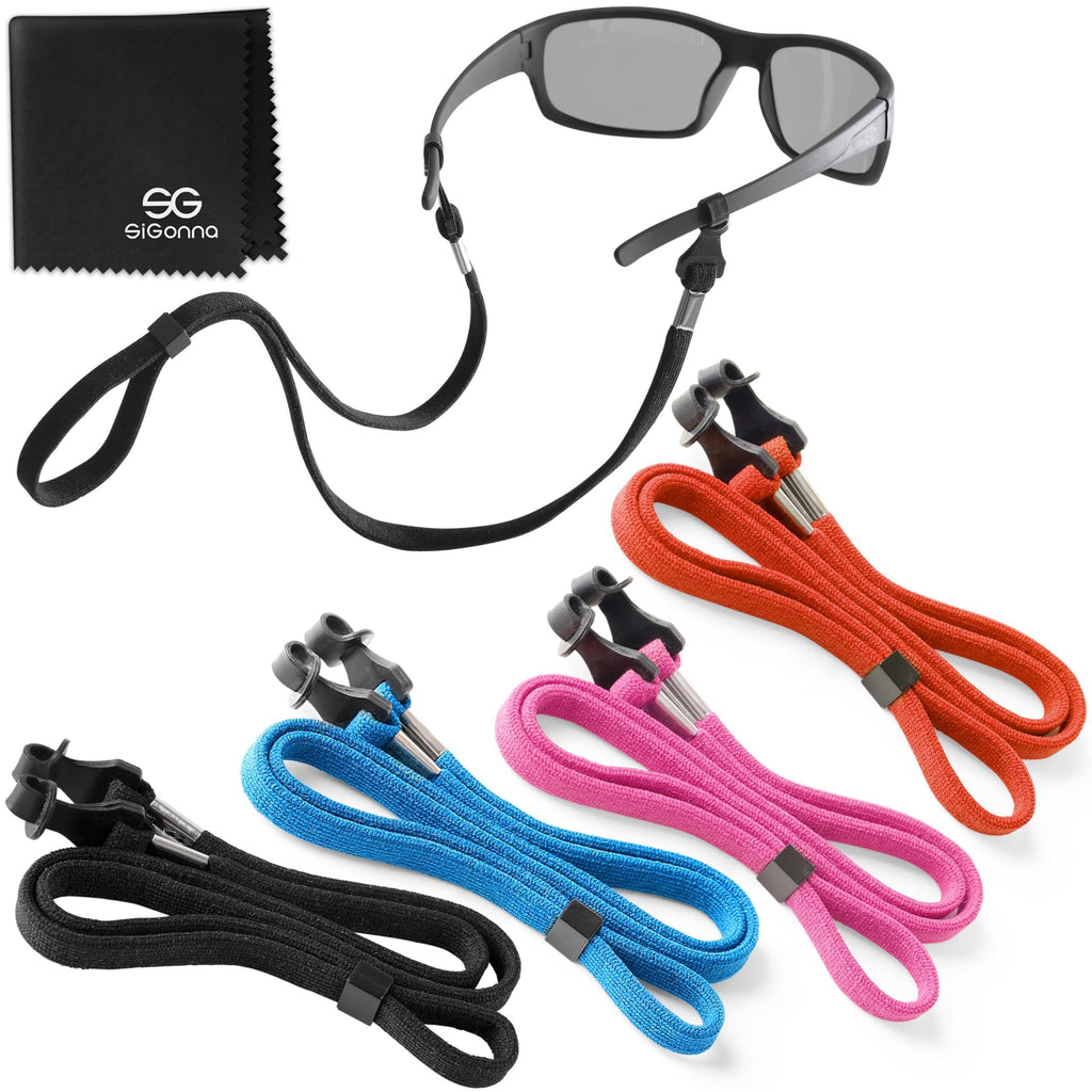 SIGONNA Eye Glasses String Holder Strap Eyeglass Straps Cords for Men Women Eyeglass Holders Around Neck Sunglasses String Chain Lanyard Retainer 4 Pcs Orange Pink