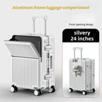 Frame Luggage, Front Open Lid Luggage, 20 Inch 24 Inch Large Capacity, TSA Lock, Universal Wheel Aluminum Frame Luggage, Sturdy And Durable Bag Set