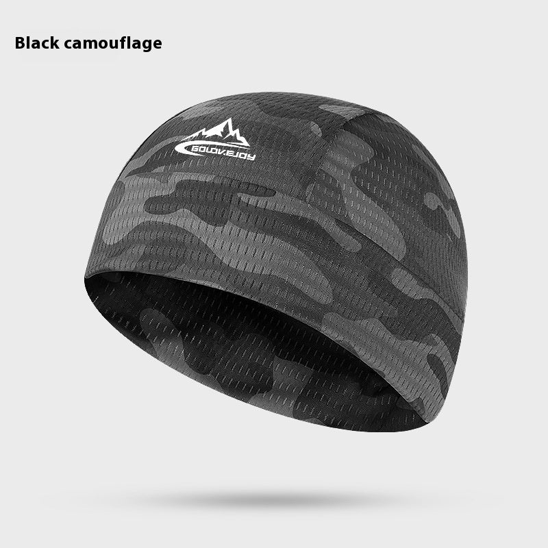 Cooling Skull Cap Breathable Sweat Wicking Cycling Running Hat Cap Odorless And Sweat-Absorbent Sweat-Absorbent No Discoloration Cycling Caps for Men Women Windproof Cycling Hat with Sun Visor Under Helmet Liner Black