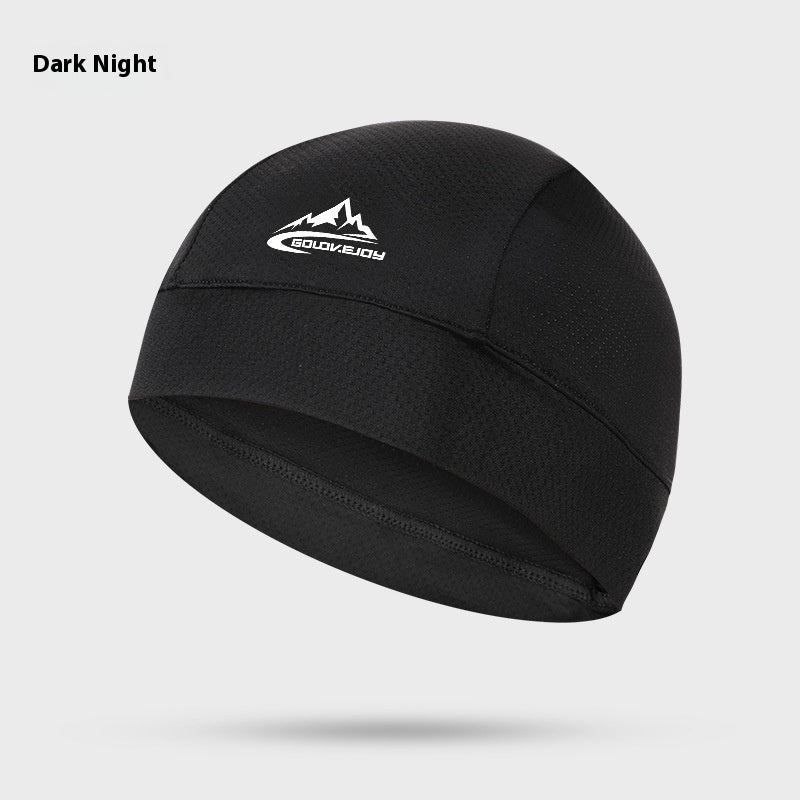 Cooling Skull Cap Breathable Sweat Wicking Cycling Running Hat Cap Odorless And Sweat-Absorbent Sweat-Absorbent No Discoloration Cycling Caps for Men Women Windproof Cycling Hat with Sun Visor Under Helmet Liner Black