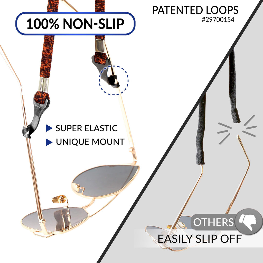 Eye Glasses String Holder Strap Eyeglass Straps Cords for Men Women Eyeglass Holders Around Neck Sunglasses String Chain Lanyard Retainer 4 Pcs Orange Blue