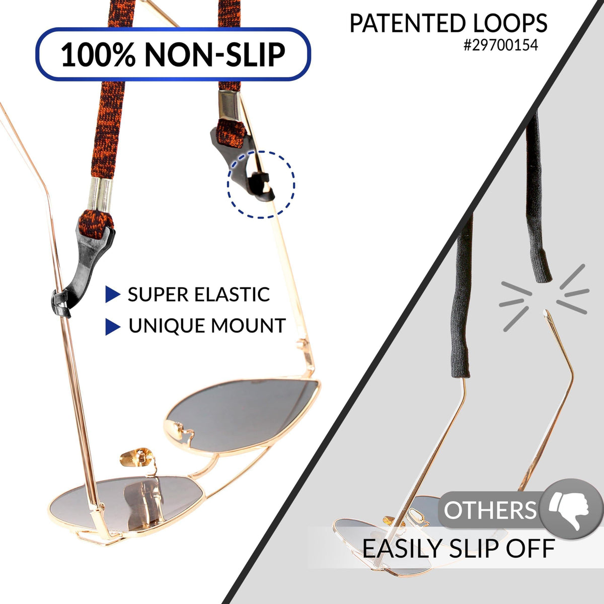 Eye Glasses String Holder Strap Eyeglass Straps Cords for Men Women Eyeglass Holders Around Neck Sunglasses String Chain Lanyard Retainer 4 Pcs Orange Blue