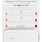 Wide Pull Rod Design Luggage Compartment, Front Open Lid, Stylish Large Capacity Luggage With Foldable Cup Holder And USB Interface