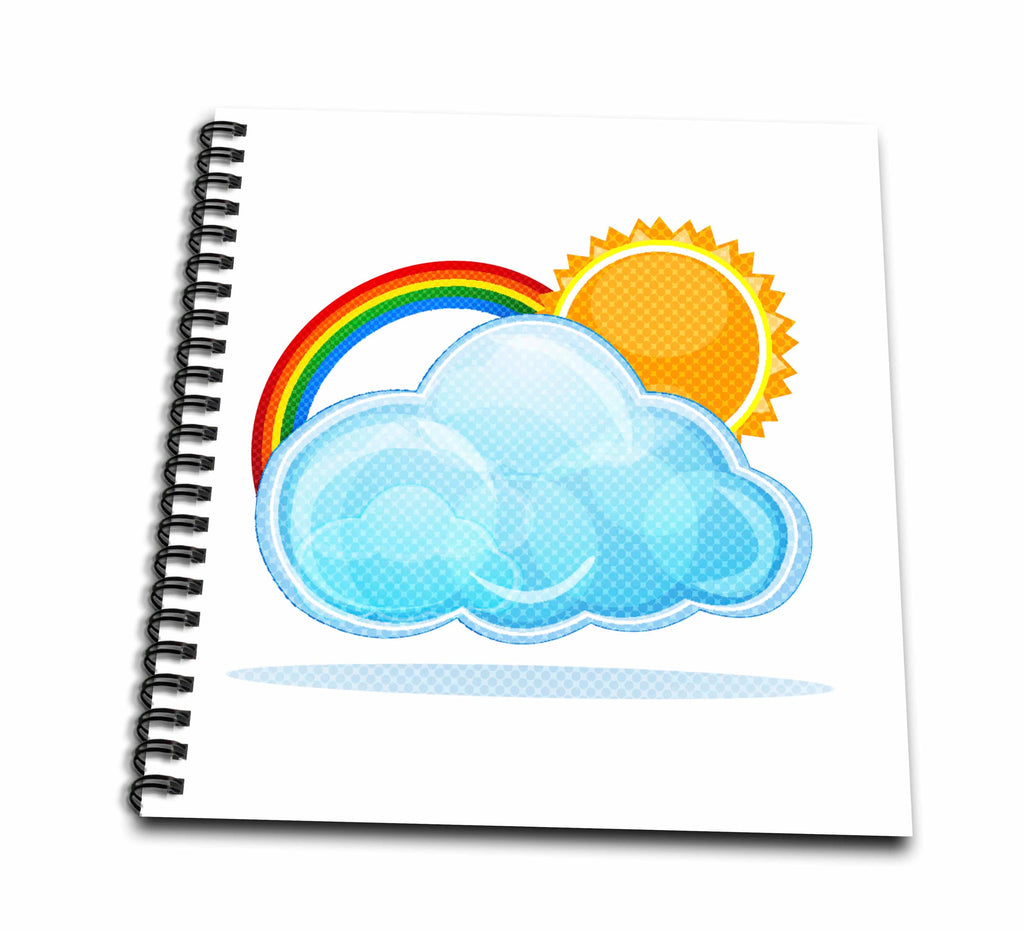 3dRose Anne Marie Baugh Kids - A Cute Sun, Cloud and Rainbow For Kids - Drawing Books (db_101664)