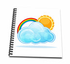 3dRose Anne Marie Baugh Kids - A Cute Sun, Cloud and Rainbow For Kids - Drawing Books (db_101664)