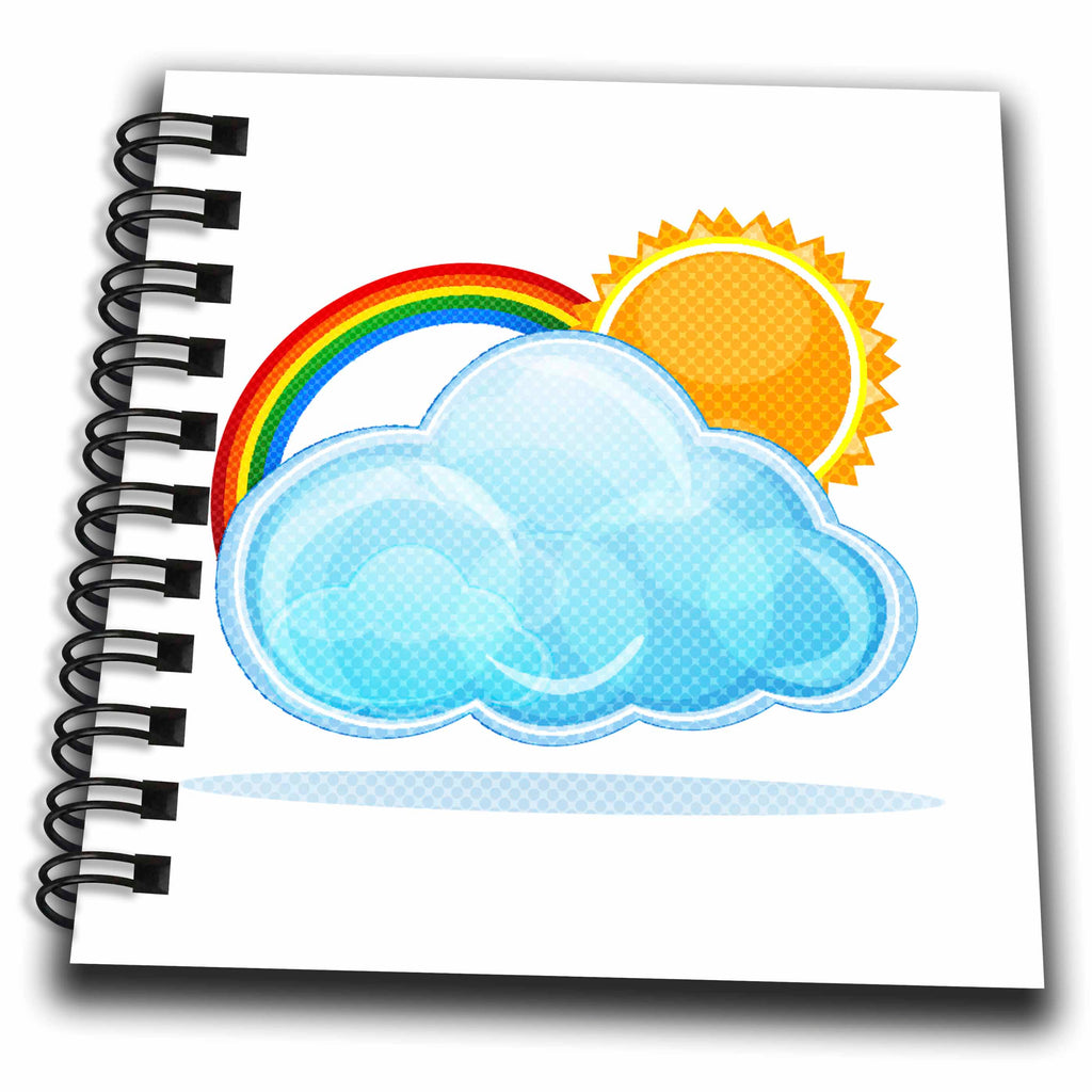 3dRose Anne Marie Baugh Kids - A Cute Sun, Cloud and Rainbow For Kids - Drawing Books (db_101664)
