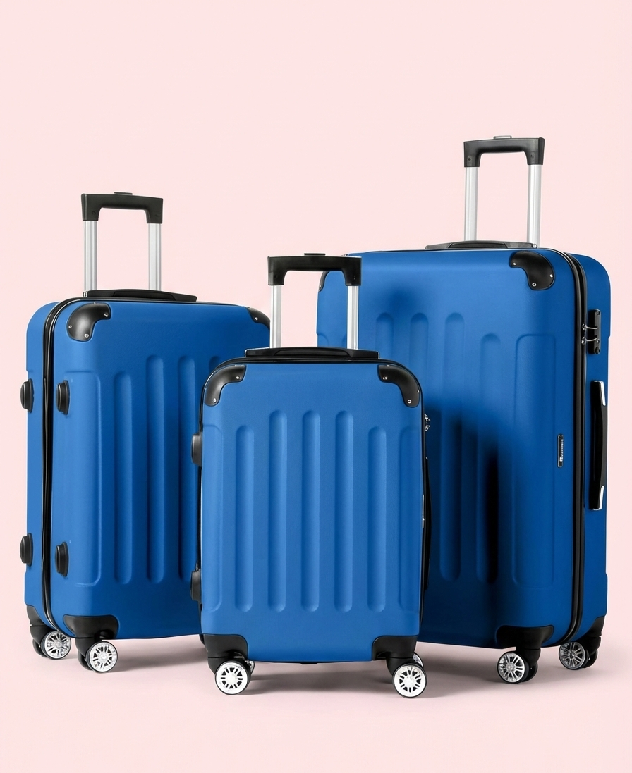 Multi Color - 3PCs Luggage Set 20/24/28 Inch Hard Shell Spinner with TSA Lock