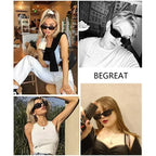 BEGREAT Fashion Retro Small Rectangle Sunglasses Brand Designer Vintage Travel Female Sun Glasses Eyewear Shade UV400 Protection