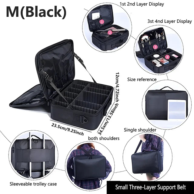 Professional Makeup Case Female Travel Big Capacity Beauty Nail ToolBox Cosmetic Organizer Suitcases For Makeup Storage Boxs