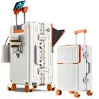 Frame Luggage, Front Open Lid Luggage, 20 Inch 24 Inch Large Capacity, TSA Lock, Universal Wheel Aluminum Frame Luggage, Sturdy And Durable Bag Set