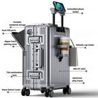 Frame Luggage, Front Open Lid Luggage, 20 Inch 24 Inch Large Capacity, TSA Lock, Universal Wheel Aluminum Frame Luggage, Sturdy And Durable Bag Set