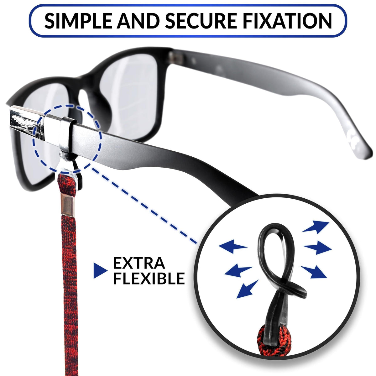 Eye Glasses String Holder Strap Eyeglass Straps Cords for Men Women Eyeglass Holders Around Neck Sunglasses String Chain Lanyard Retainer 4 Pcs Orange Blue