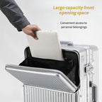 Frame Luggage, Front Open Lid Luggage, 20 Inch 24 Inch Large Capacity, TSA Lock, Universal Wheel Aluminum Frame Luggage, Sturdy And Durable Bag Set
